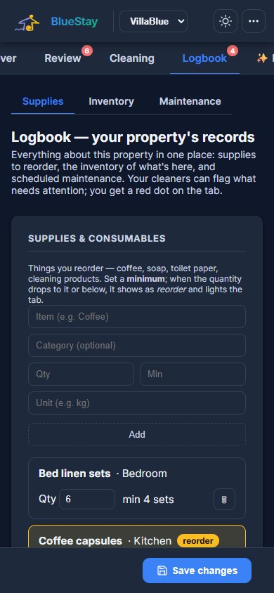 On the phone — supplies