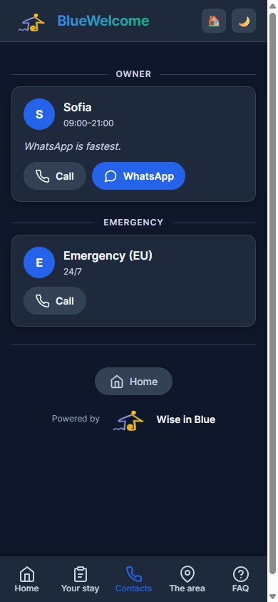 Guest view — contacts